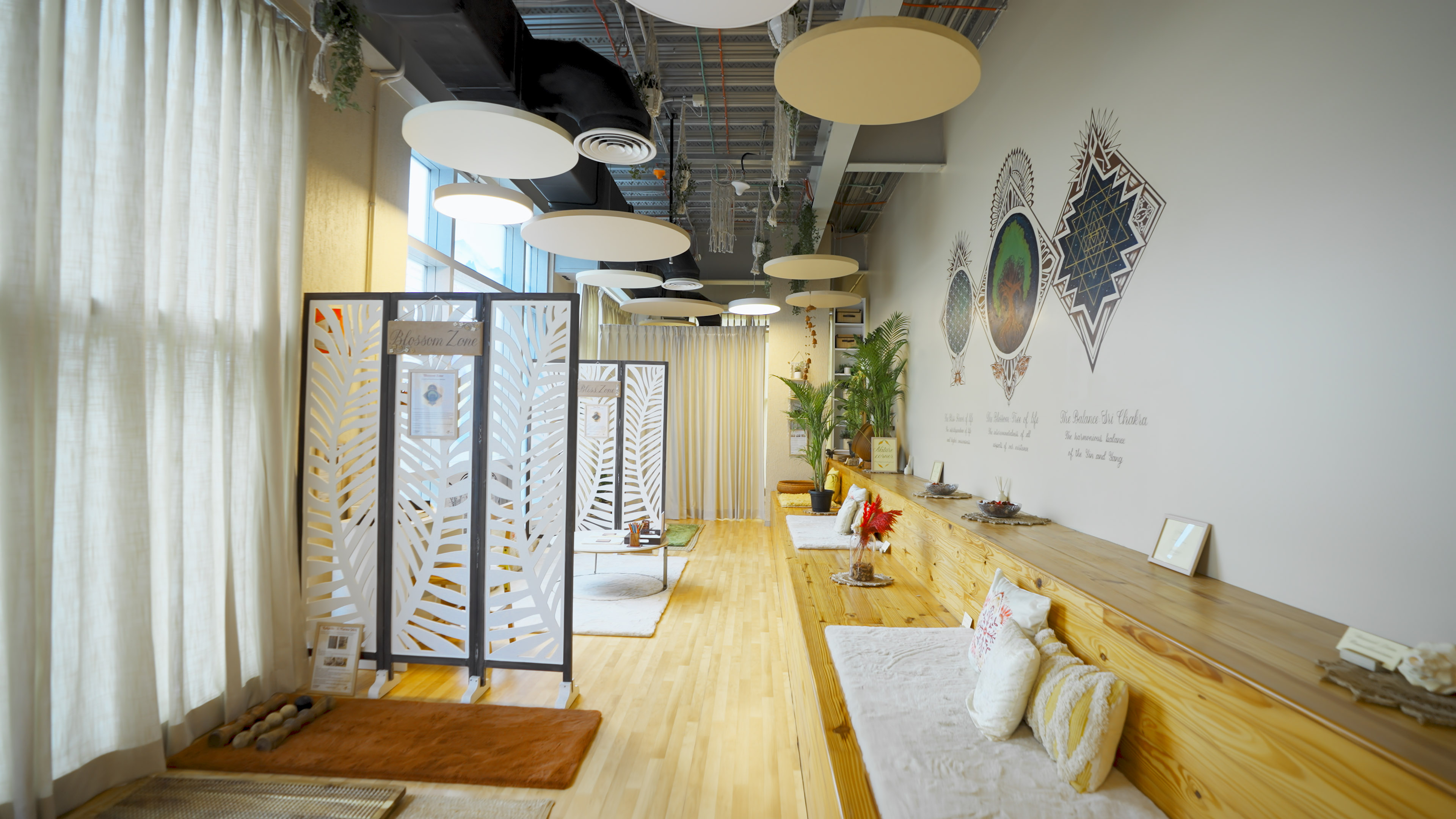 Wide view of the Zen Garden installed at Flipkart Bengaluru