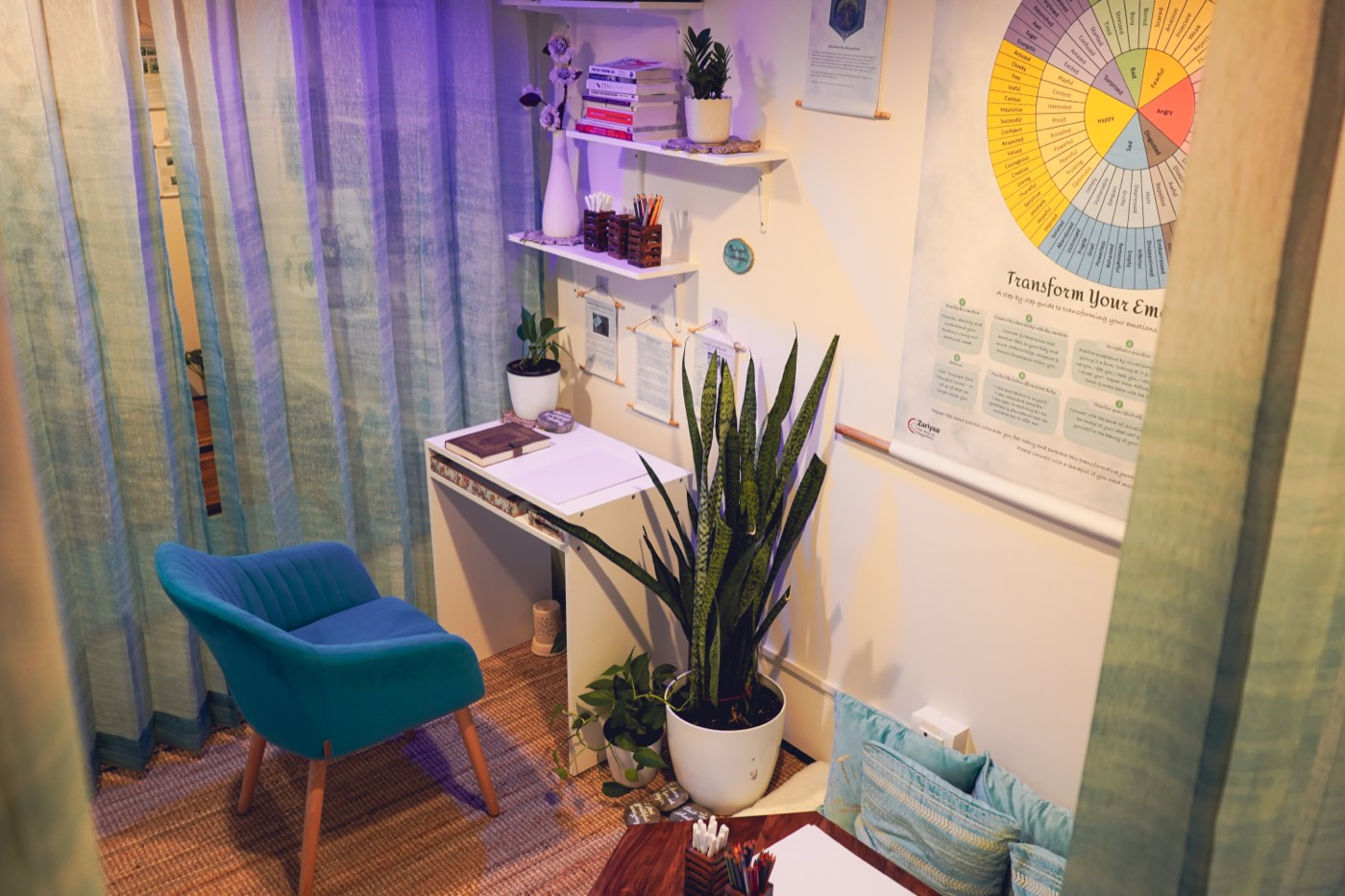 A seating and grounding corner of the Manhattan Associates Zen Garden