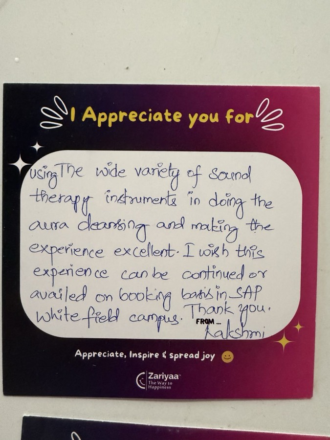A note written by hand in the Zen Garden book