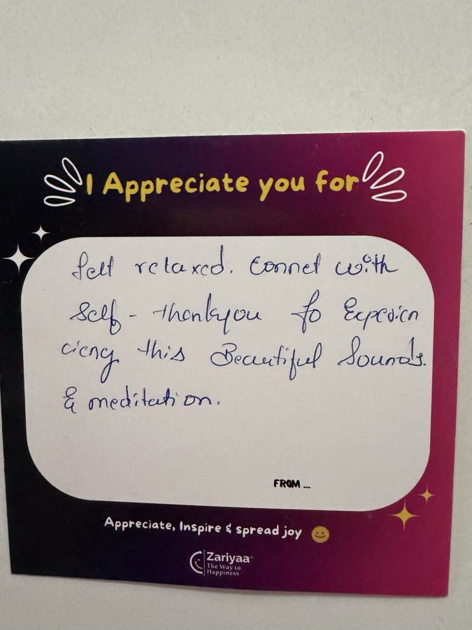 A note written by hand in the Zen Garden book
