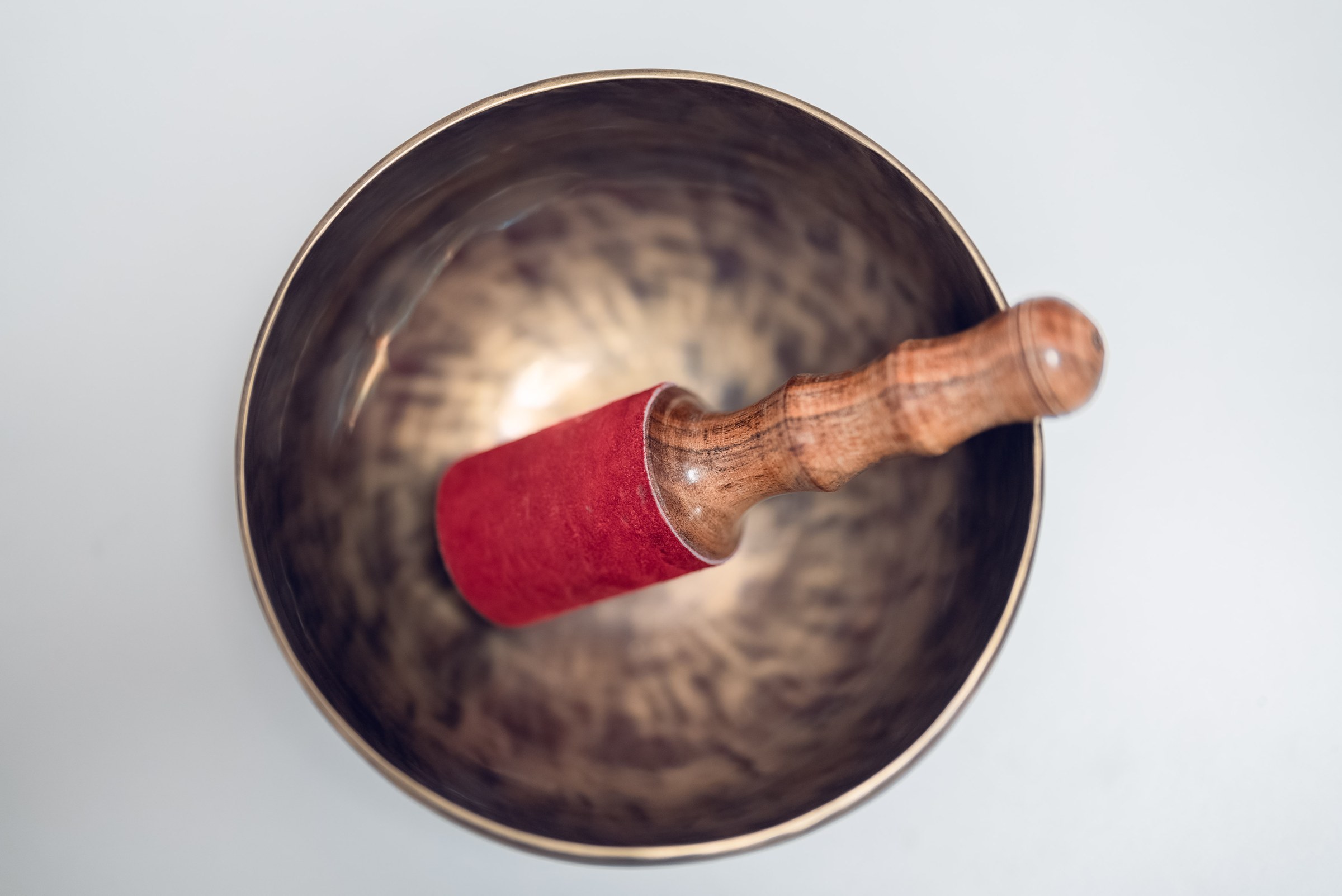 Tibetan singing bowl, close detail